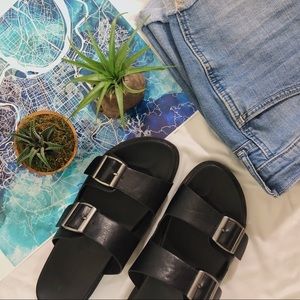 Birkenstock-Style Buckle Straps Slip On Sandals